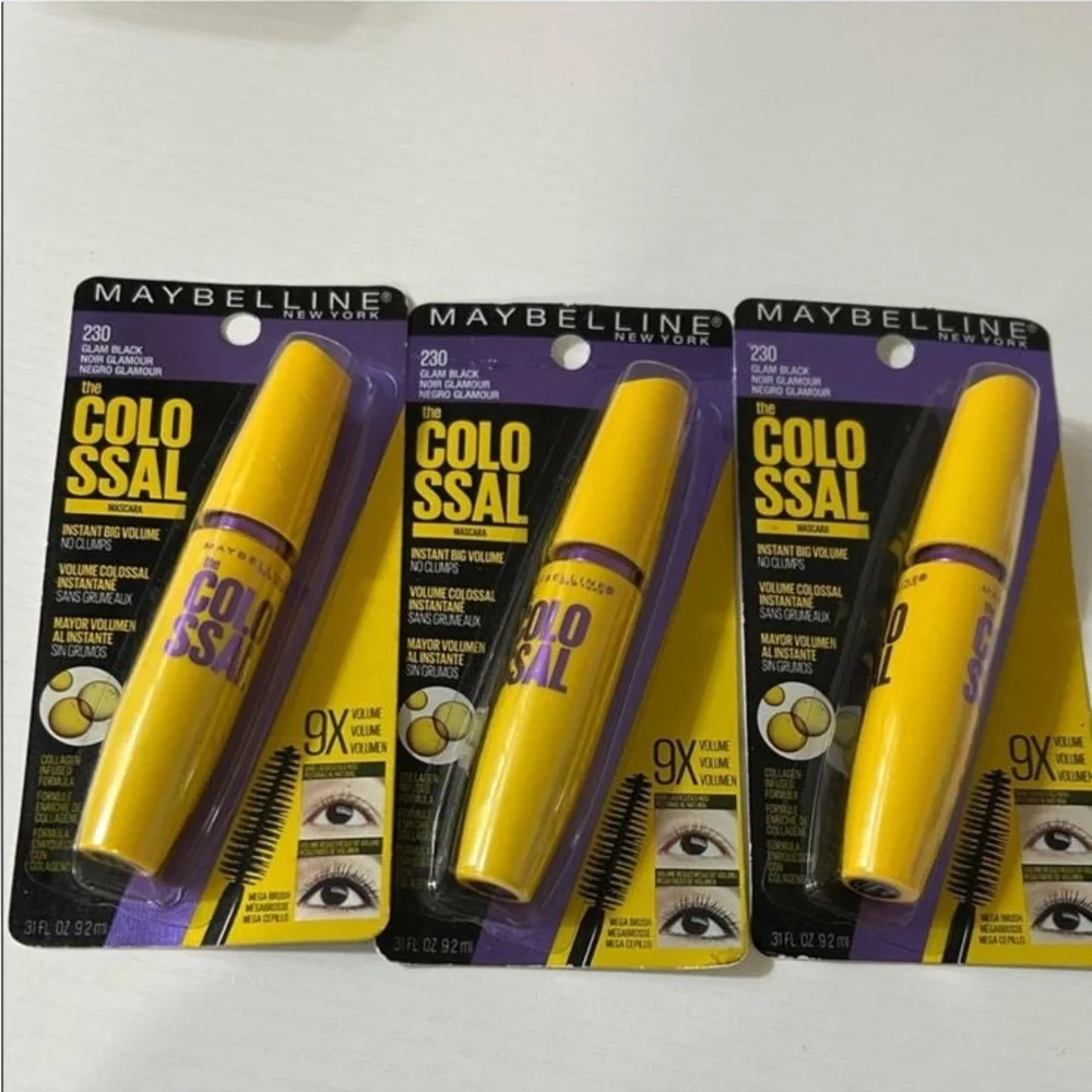 New 3X Maybelline the Colossal Mascara #230 glam black